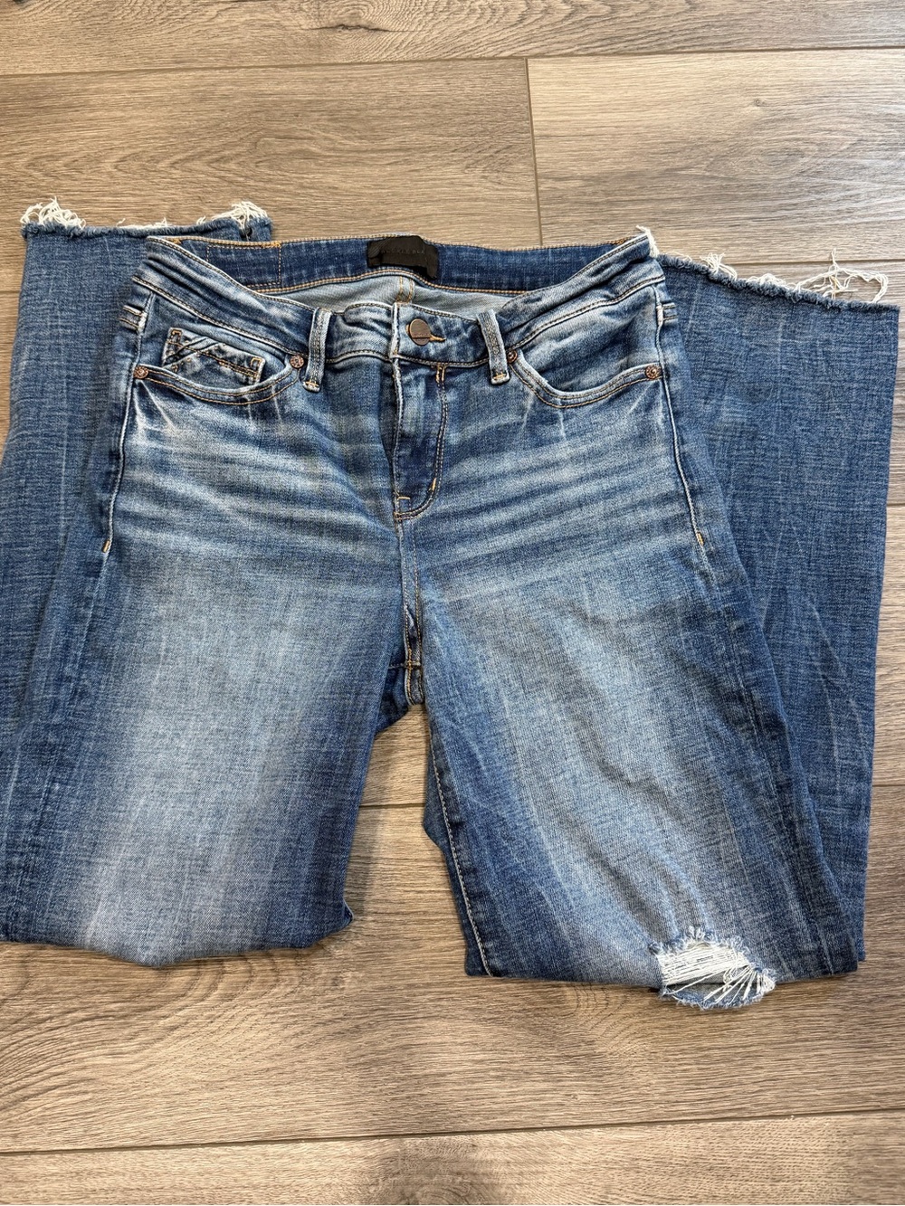 Buckle Black Straight Leg Distressed Jeans